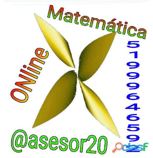 Matemática. Clases online y solución WhatsApp 51999646592