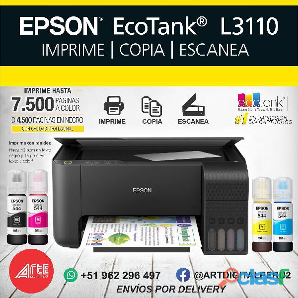 Impresora Epson L3110 Imprime Copia Escáner Ecotank