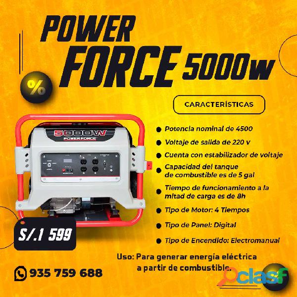 Venta de Generador Power Force 5000w