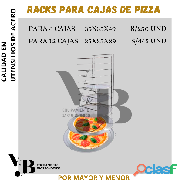 RACKS PARA PIZZA EN ACERO FABRICA