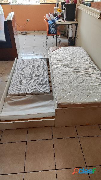 Cama doble de 1 plaza, cama diván con colchón