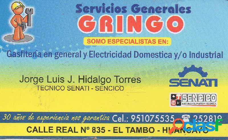 Gasfitero Electricista | Servicios Generales "Gringo"