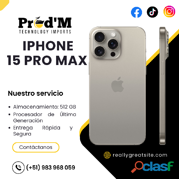 IPHONE 15 PRO MAX || PROD´M || IMPORTACIÓN DIRECTA