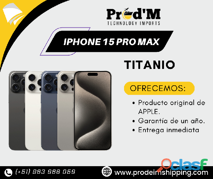 IPHONE 15 PRO MAX || TITANIO AZUL || PROD´M