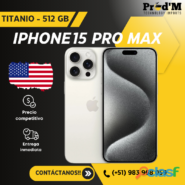 IPHONE 15 PRO MAX DE 512 NEGRO || PROD'M