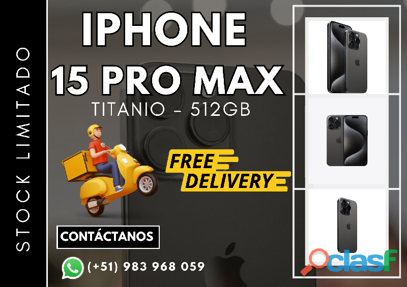 IPHONE 15 PRO MAX DE 512 GB || PROD'M || NUEVO