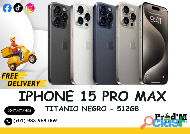 IPHONE 15 PRO MAX EN NEGRO DE 512 GB || PROD'M