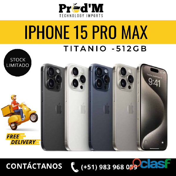 IPHONE 15 PRO MAX DE TITANIO DE COLOR NEGRO || PROD'M