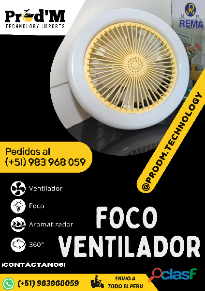 FOCO VENTILADOR 3 EN 1 || LAMPARA LED || PROD'M