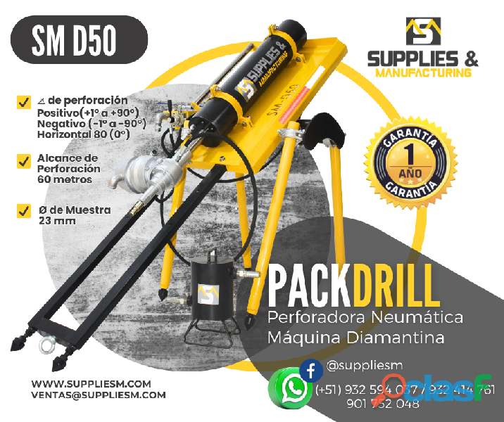 PERFORADORA NEUMÁTICA PACK DRILL PARA UBICACIÓN DE VETAS