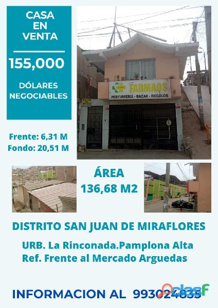Se Vende Casa en San Juan de Miraflores