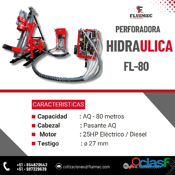 Hidraulica FL 80 / Perforadora eficiente para yacimiento