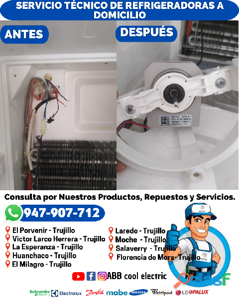 Tecnico de lavadoras a domicilio en Trujillo