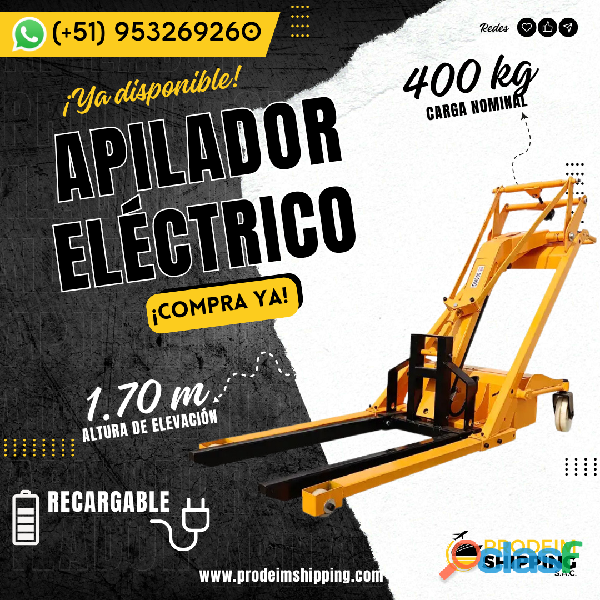APILADOR ELÉCTRICO | RECARGABLE | ELEVADOR DE CARGA |