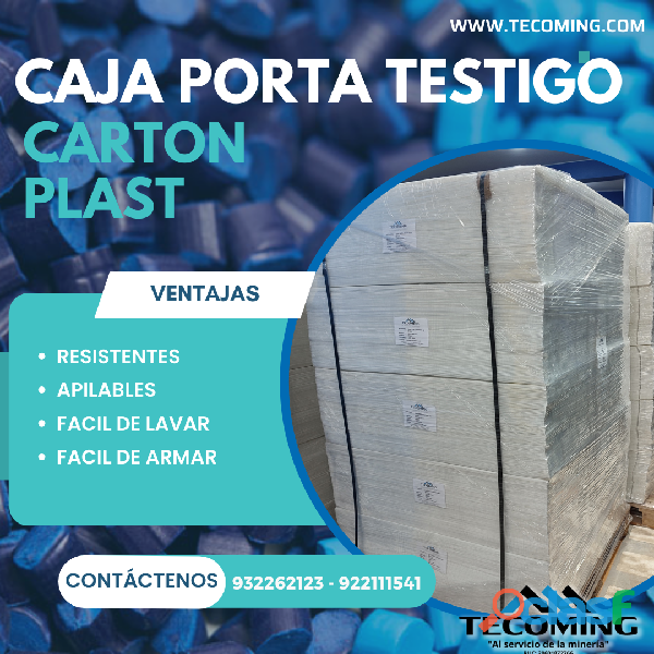 CAJA PORTA TESTIGO CARTON PLAST/ PRODUCTO MINERO/TECOMING