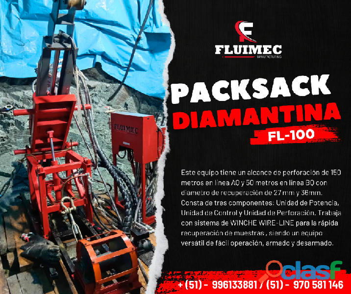 PACKSACK DIAMANTINA FL100 (maquina perforadora para mineria)