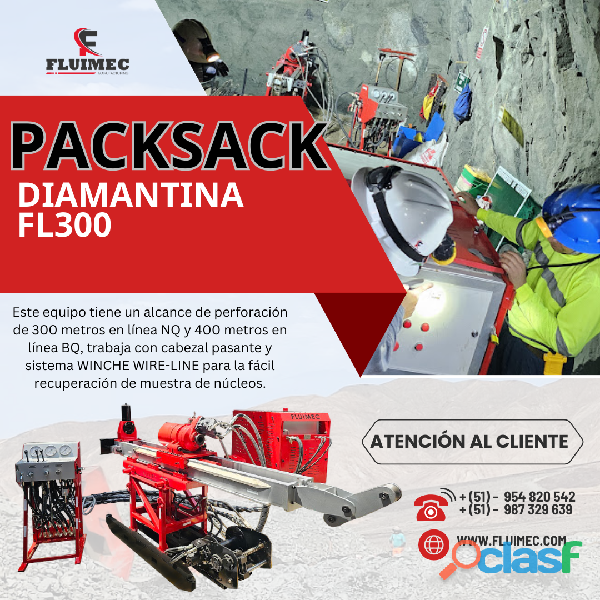 PACKSACK DIAMANTINA FL300 PARA INTERIOR MINA SOCAVON