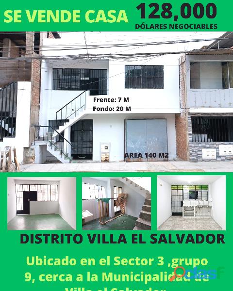 Se vende hermosa Casa en villa el salvador