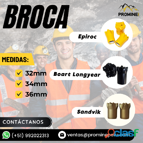 BROCA CONICA ||MINERIA || 7 BOTONES || PROMINE PERU