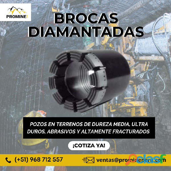 BROCAS DIAMANTADAS | ACERO | MINERÍA | PERFORACIÓN |