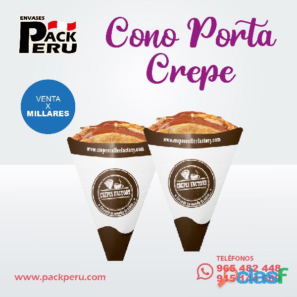 CONO DE CARTÓN PARA CREPAS CON TU LOGO