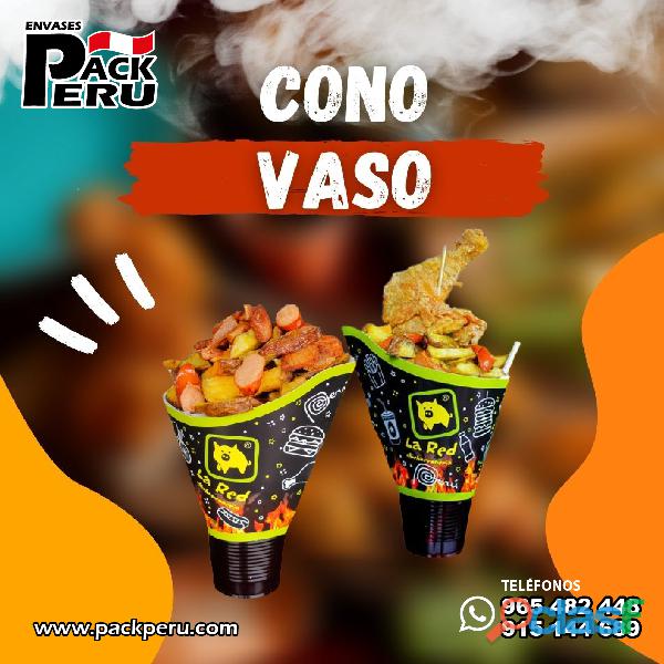 CONO VASO PARA POLLO BROASTER FAST FOOD