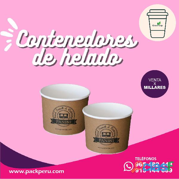 CONTENEDORES DE POLIPAPEL PARA HELADOS