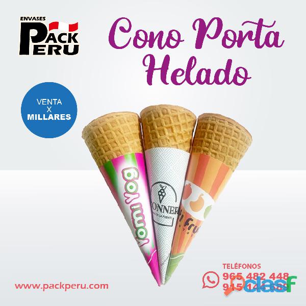 ENVASE PARA BARQUILLO DE HELADO HELADERÍA