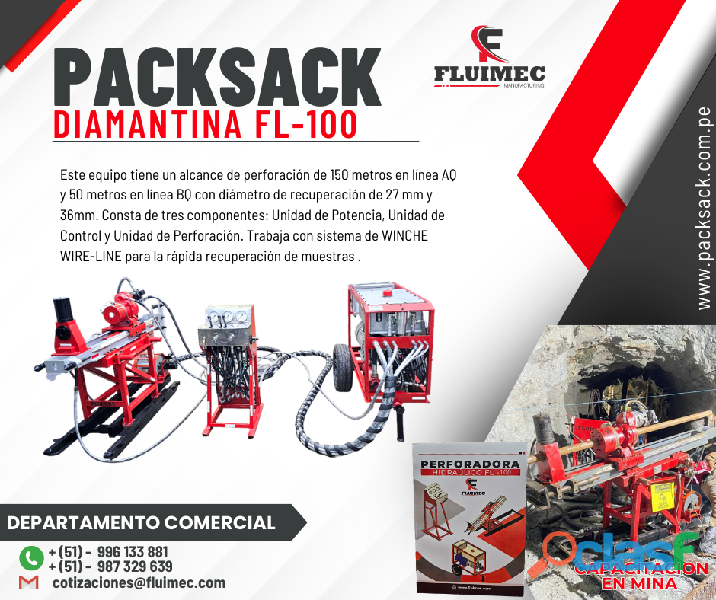 PACKSACK DIAMANTINA FL100 PARA INTERIOR MINA SOCAVON