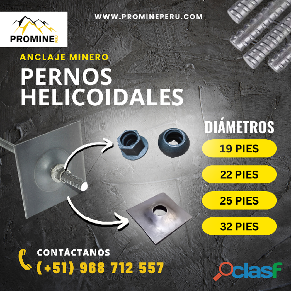 PERNOS HELICOIDALES | PLACA DE SUJECIÓN | TUERCAS DE