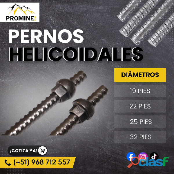 PERNOS HELICOIDALES | SPLIT SETS | PLACAS DE SUJECIÓN |