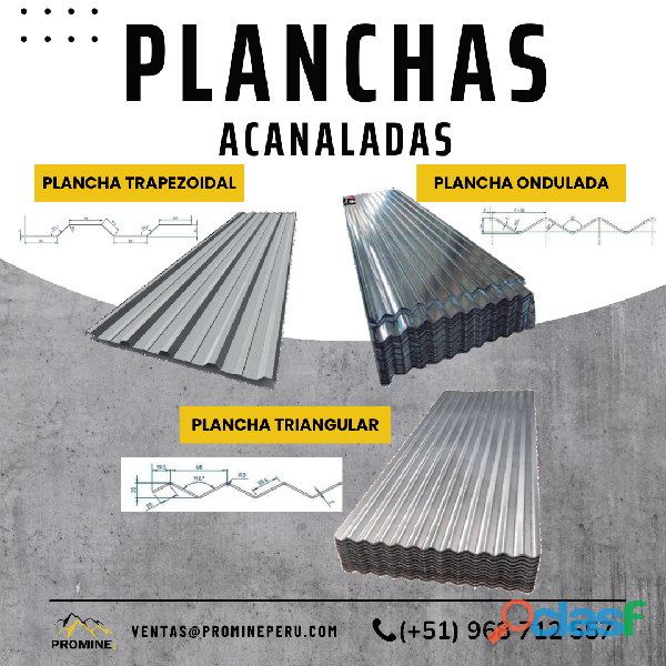 PLANCHAS ACANALADAS | PLANCHA TRAPEZOIDAL | ONDULADA |