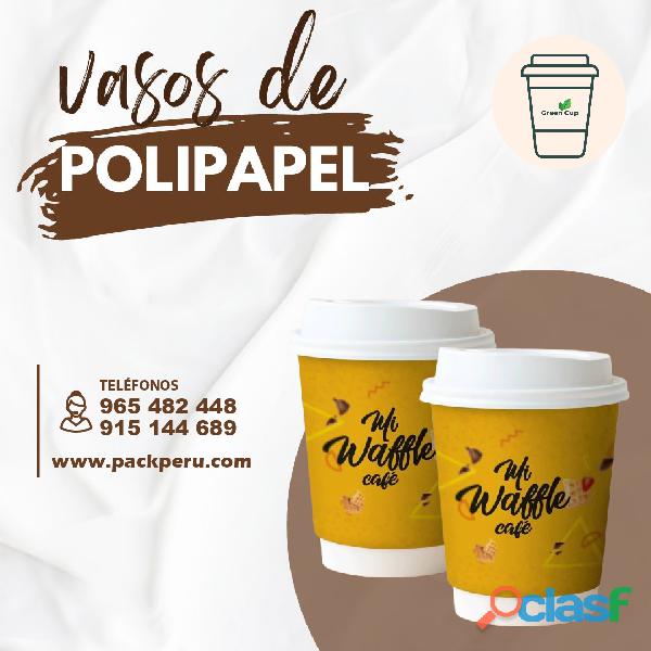 VASOS DE POLIPAPEL CON TAPA PARA BEBIDAS CALIENTES