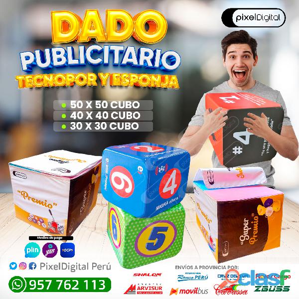 dado de esponja publicitarios cubos