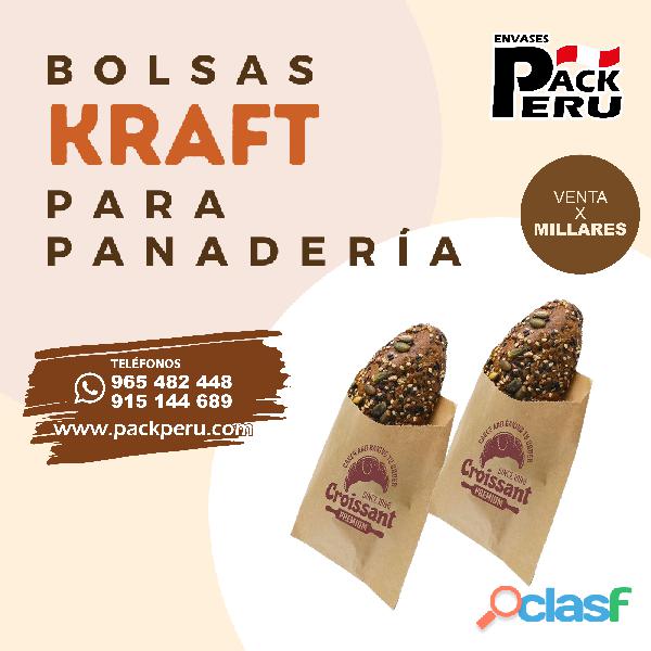 Bolsas kraft con tu marca para panes variados