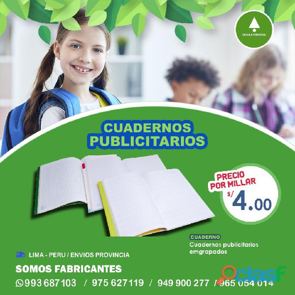 CUADERNOS A4 PUBLICITARIOS PERU