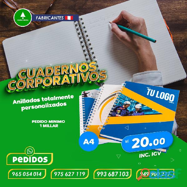 CUADERNOS ECOLOGICOS PARA EMPRESA