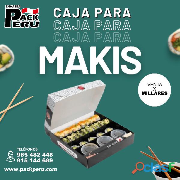 Cajas con compartimentos para makis marca personalizada