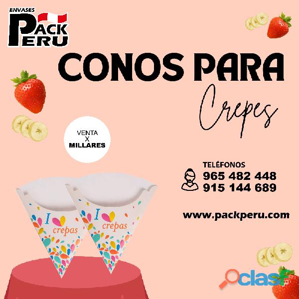 Conos porta crepe con diseño personalizado