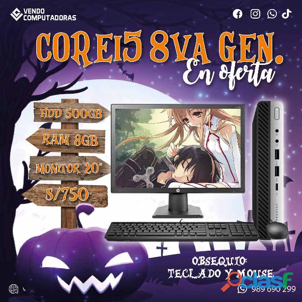 ¡Ofertón! Computadora Core i5 con 8GB de RAM + Monitor