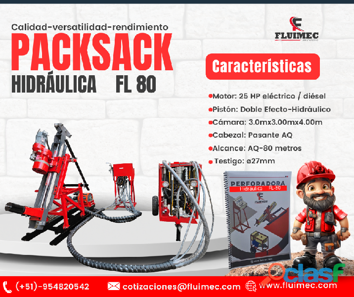 PACKSACK HIDRAULICA FL80 // MAQUINA PARA MINERIA SOCAVON