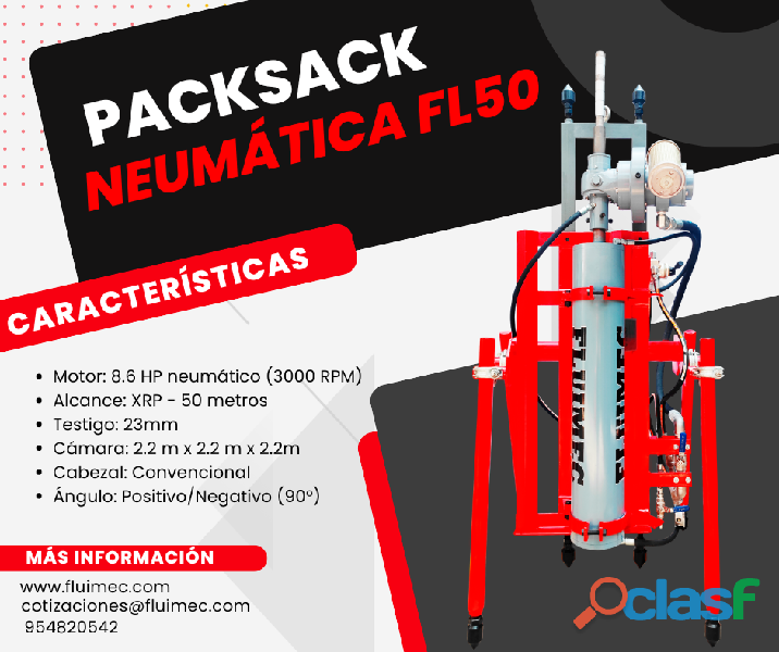 PACKSACK NEUMATICA FL50// MAQUINA FLEXIBLE PARA MINA