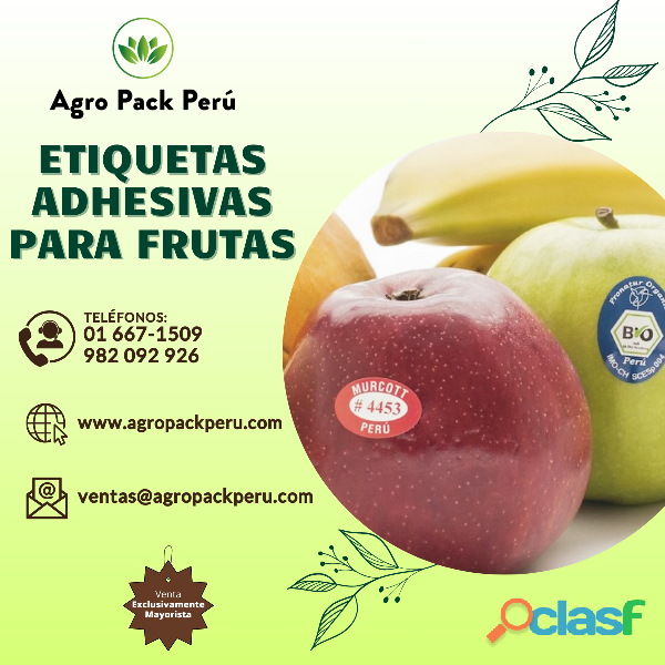 Rótulo adhesivo para frutas orgánicas