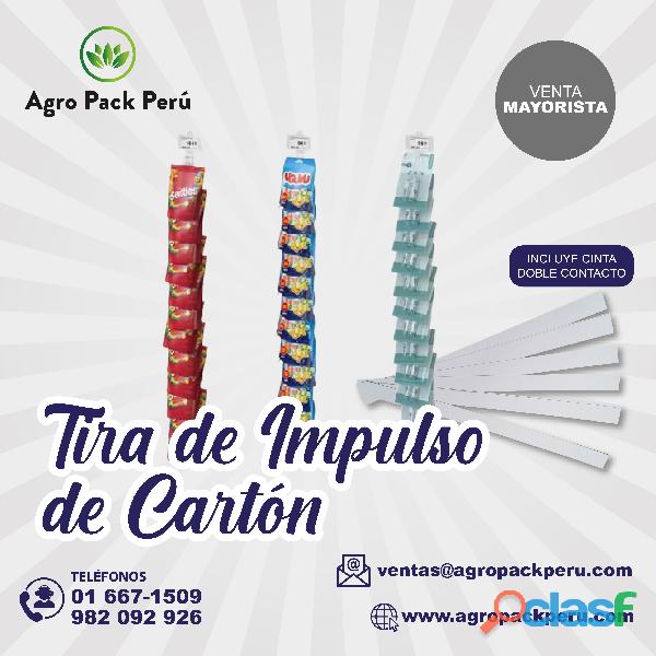 Tiras de cartón para colocación de snacks