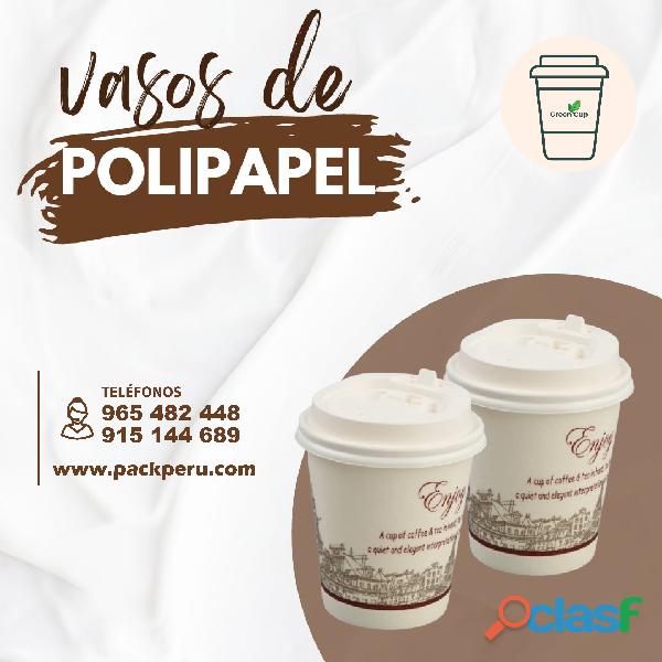 Vasos compostables de polipapel con tu logo