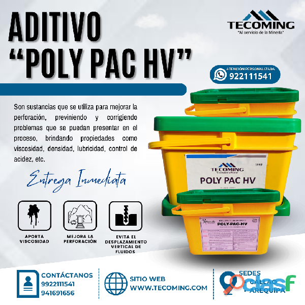 ADITIVOS PARA PERFORAR MINERÍA POLY PAC HV // TECOMING