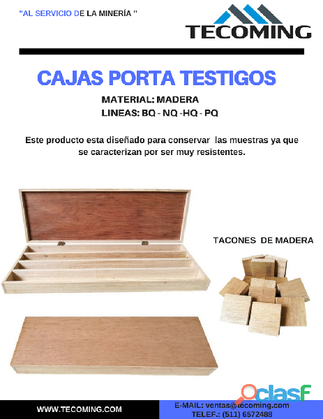 CAJAS DE MADERA PARA MINERÍA INDUSTRIA MINERA // TECOMING