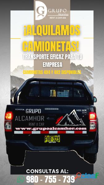 Asegura tu Productividad: Alquila Camionetas para Trabajo