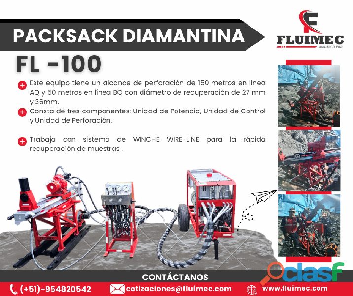 PACKSACK DIAMANTINA FL100 // Estudio de Subsuelo en Mina