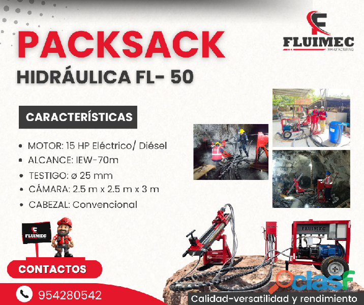 PACKSACK HIDRAULICA FL50 // TRABAJA EN TODO TIPO DE ROCAS